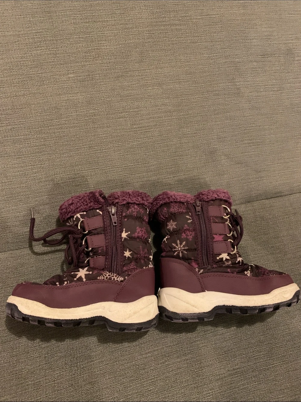 Winter Snow Boots Girls Size 8 Kids Purple Star Nova Mountian